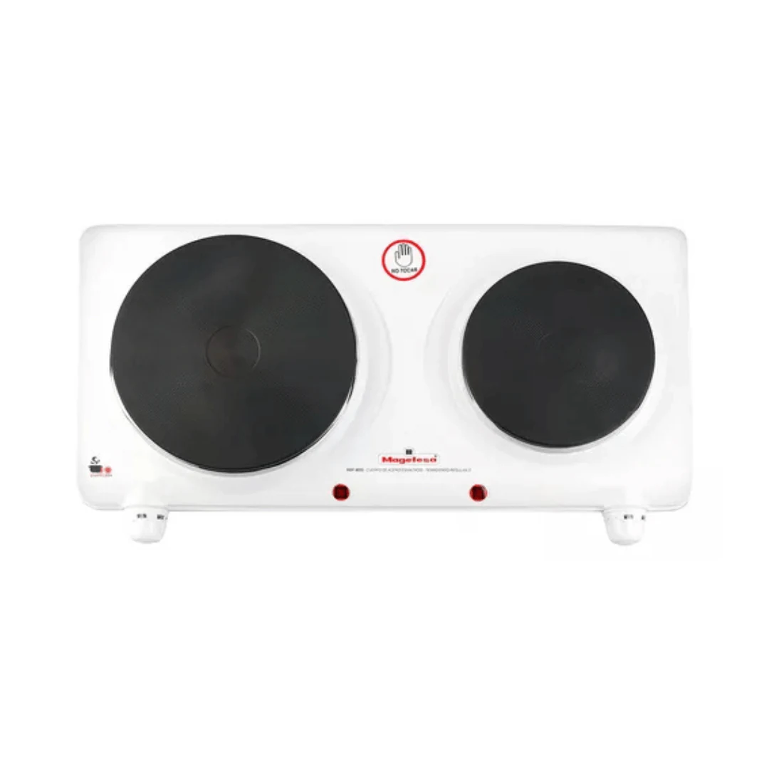 Encimera Con Alimentación Eléctrica - Magefesa Dinamic Duo Mgf 220v Color Blanco - 2 Hornallas. increible