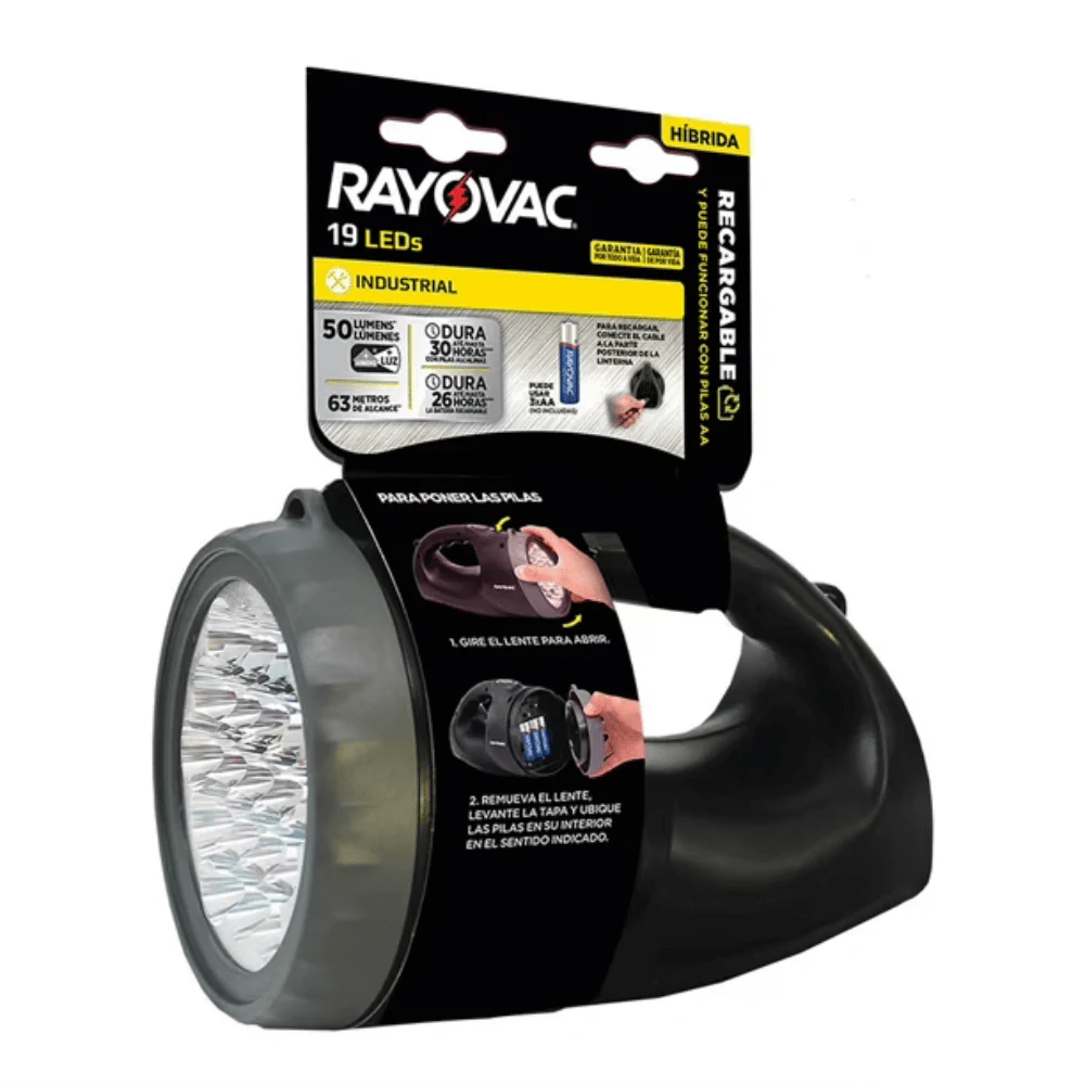 Linterna 19 Leds Industrial Rayovac Recargable / Hibrida. increible