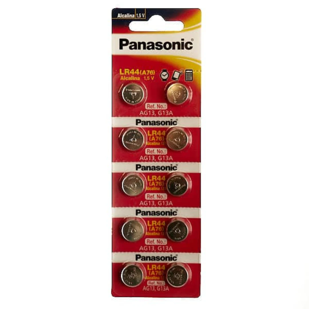 Pilas Lr44 /a76/g13a Alcalinas Panasonic Tipo Boton 10u 1.5v. increible