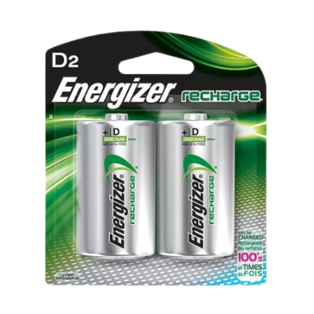 Pilas Energizer® Pilas D2 Recargable Pack 2 Unidades. increible