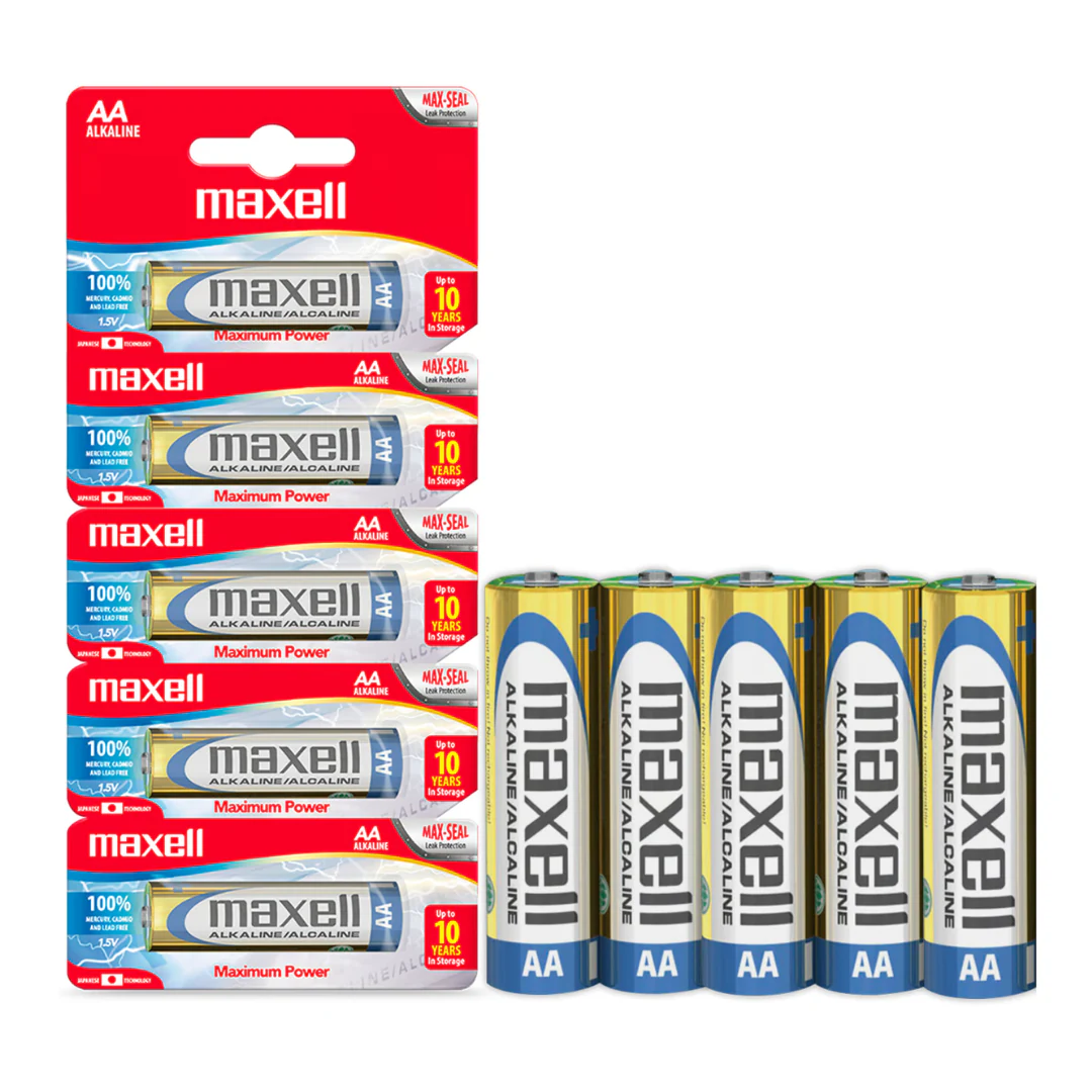 Pilas Alcalinas Maxell Aa Lr6 1.5v Tira 5 Unidades. increible