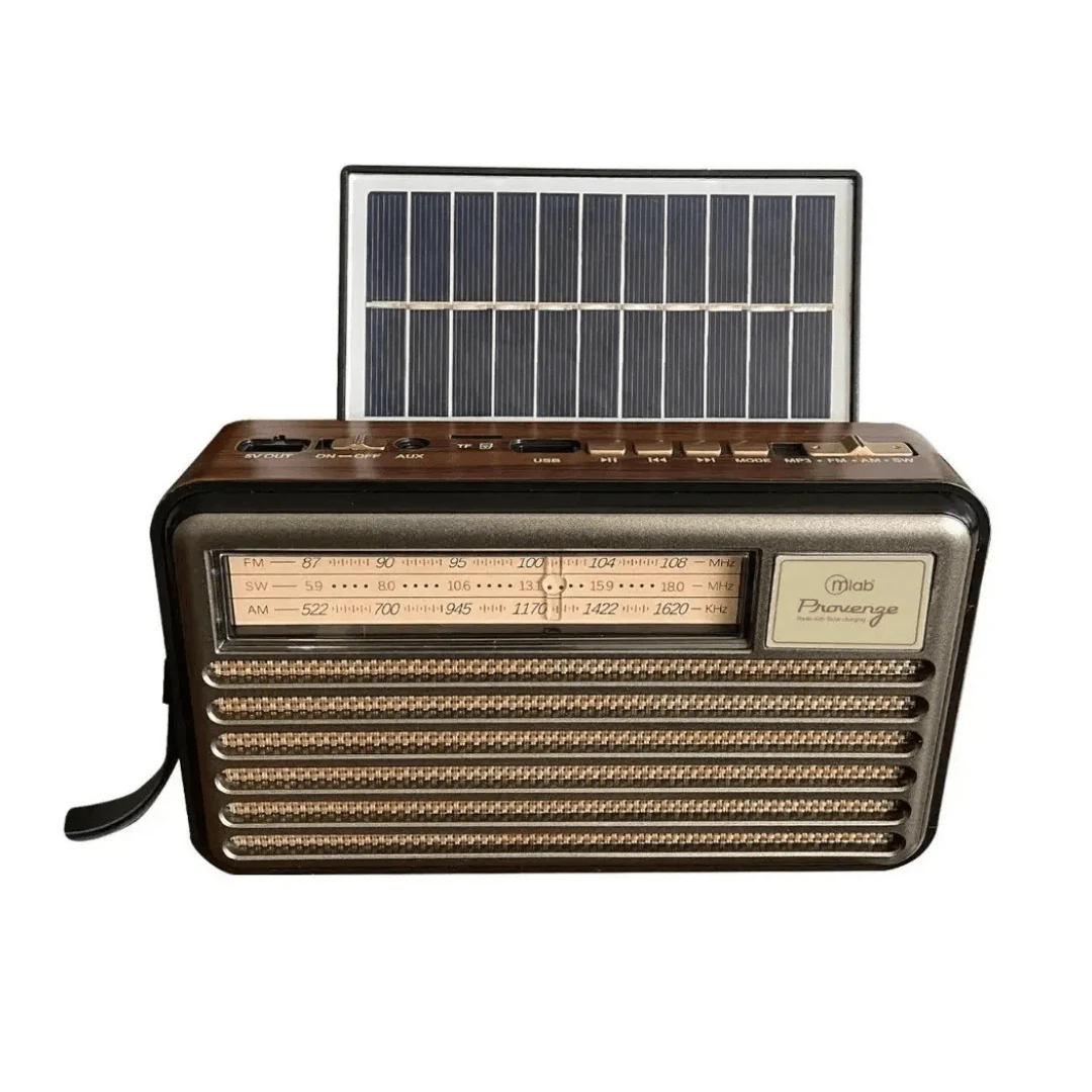 RADIO RETRO MICROLAB PROVENZE  VINTAGE BLUETOOTH AM FM / USB/ SOLAR. increible