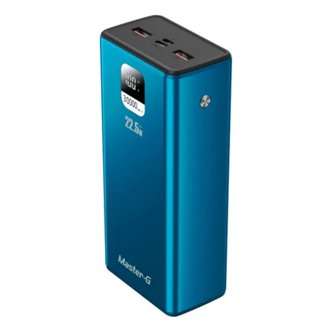 POWER BANK MASTER-G 30000MAH 22.5W PORTATIL UCP30LPD AZUL. INCREIBLE