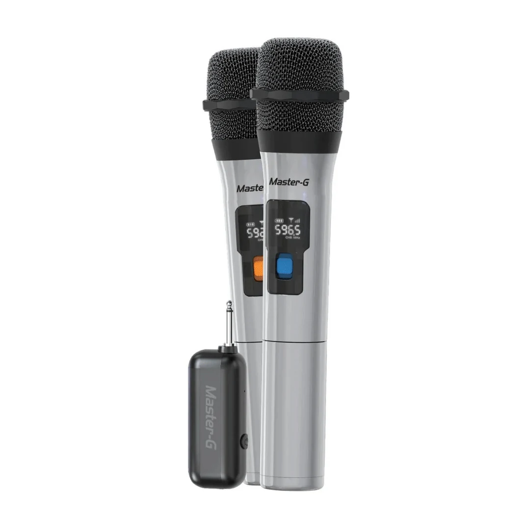 MICROFONOS MASTER-G UNIVERSAL KARAOKE X2 MGMIC2UHF. INCREIBLE