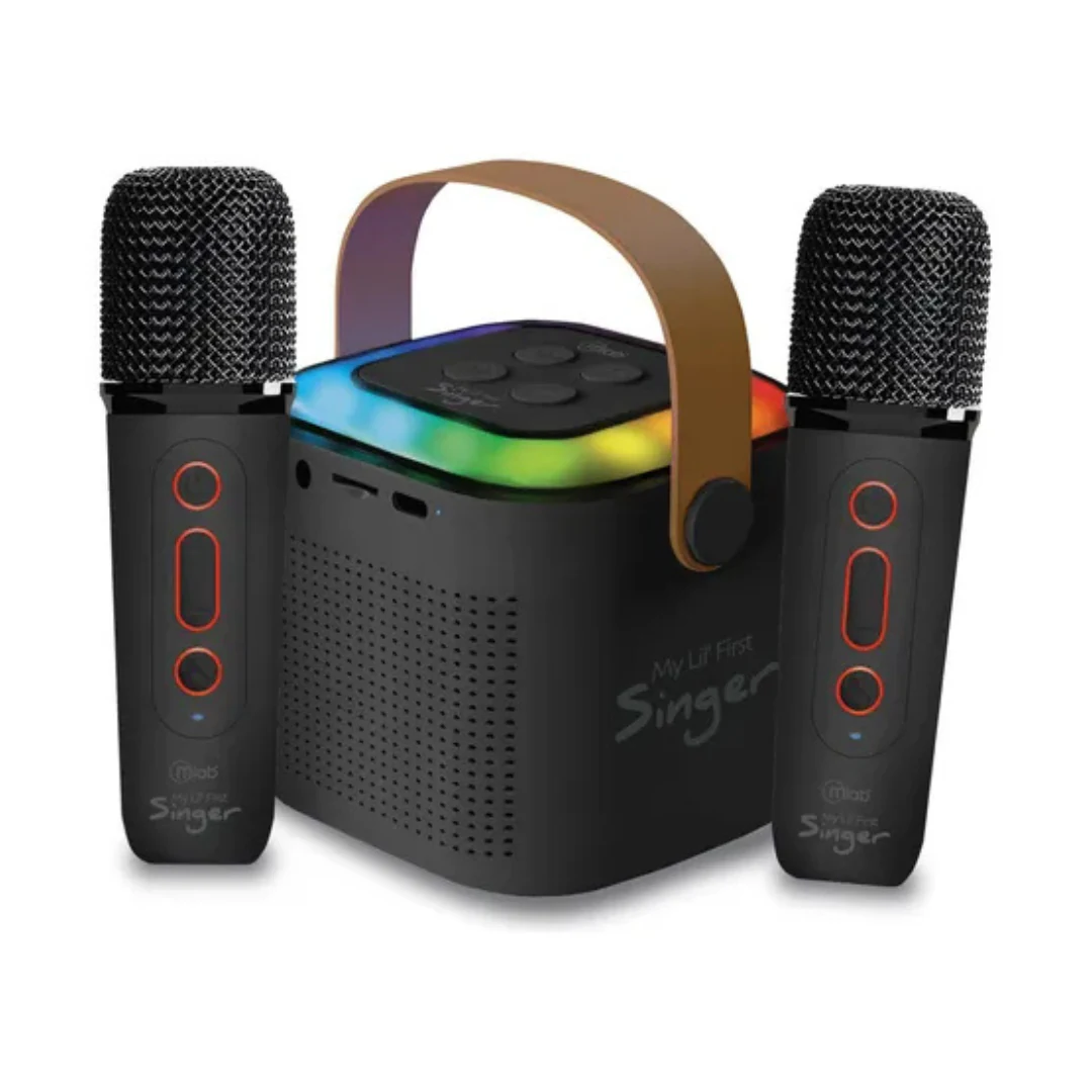 PARLANTE PORTATIL MICROLAB MY LIL FIRST SINGER 2 KARAOKE FUN FUNNY VOICE 09393. INCREIBLE