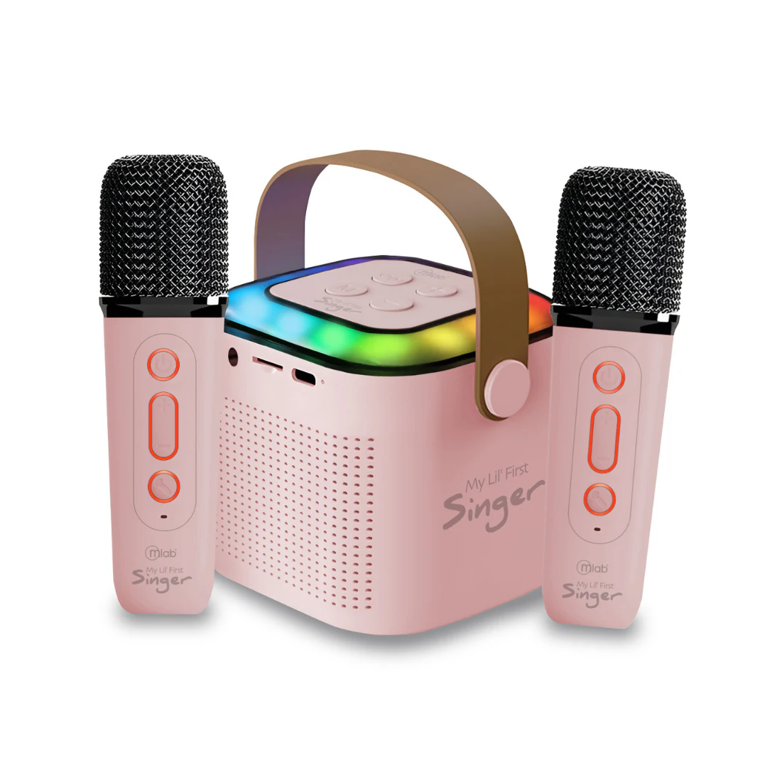 PARLANTE PORTATIL MICROLAB MY LIL FIRST SINGER 2 KARAOKE FUN FUNNY VOICE 09395. INCREIBLE