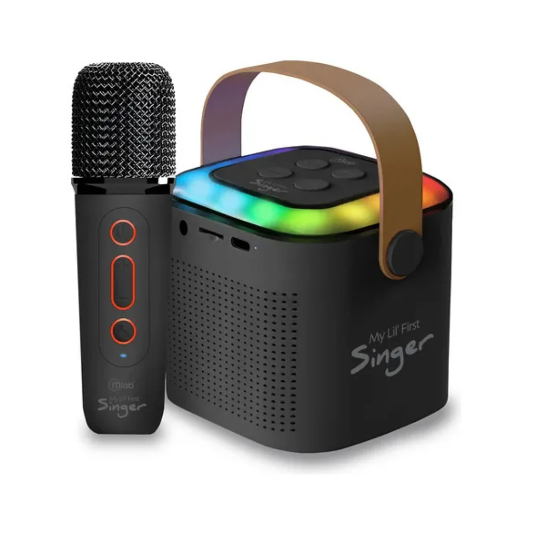 PARLANTE PORTATIL MICROLAB MY LIL FIRST SINGER KARAOKE FUN FUNNY VOICE 09390. INCREIBLE