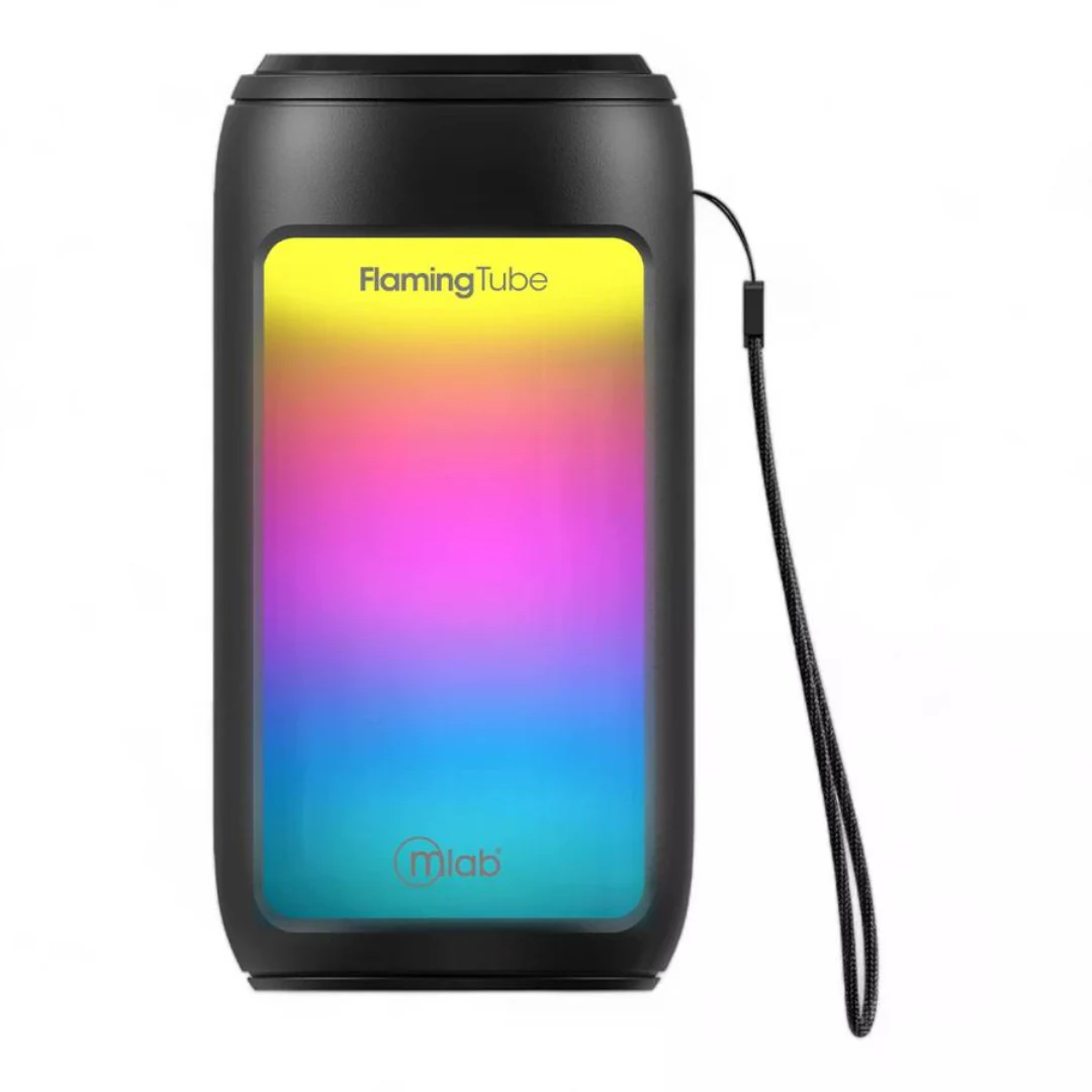 PARLANTE PORTATIL MICROLAB SPEAKER FLAMING TUBE BASS 09289 NEGRO