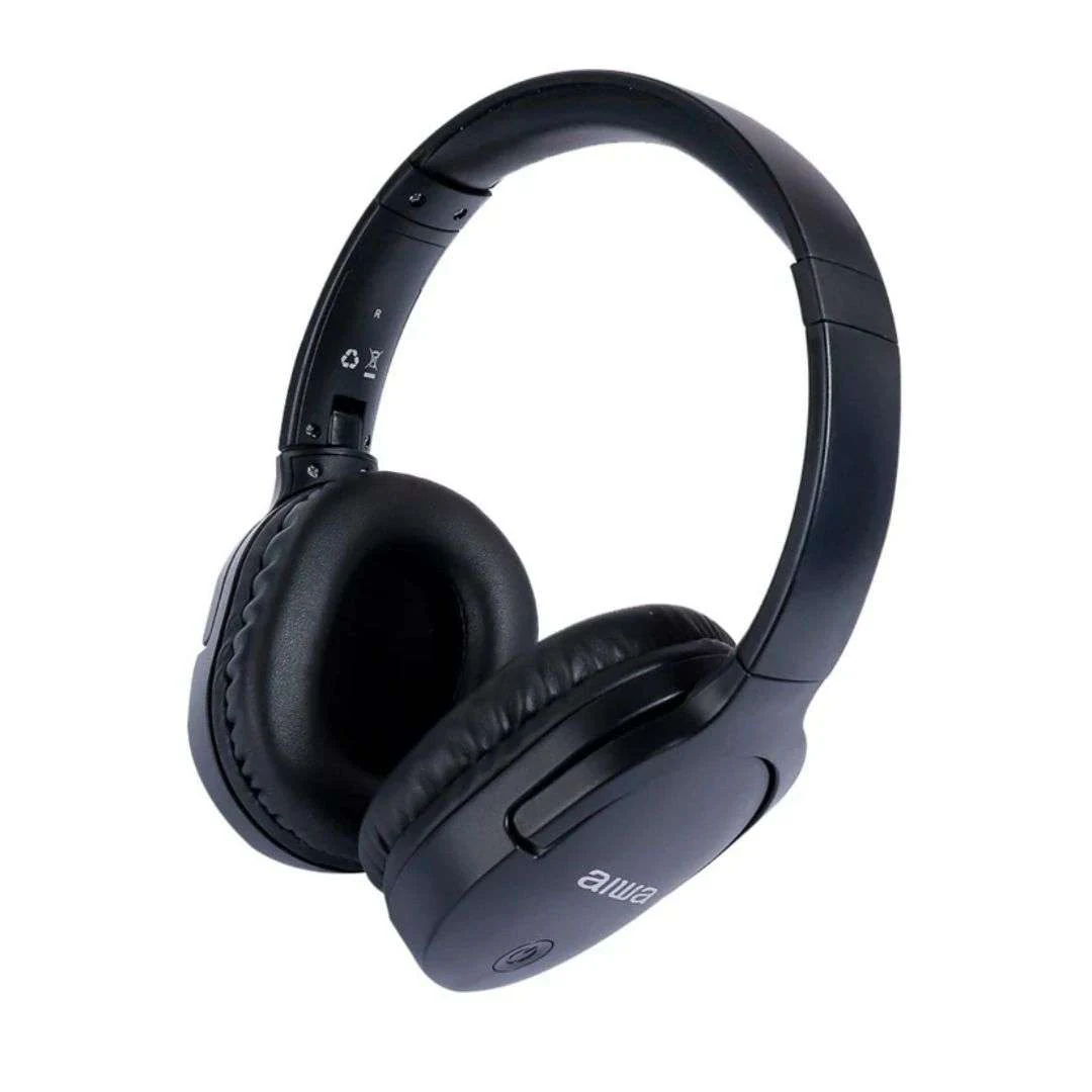 Audífonos BT Aiwa On-ear Micrófono Aux Aw-k11b Negro- Potentes y prácticos