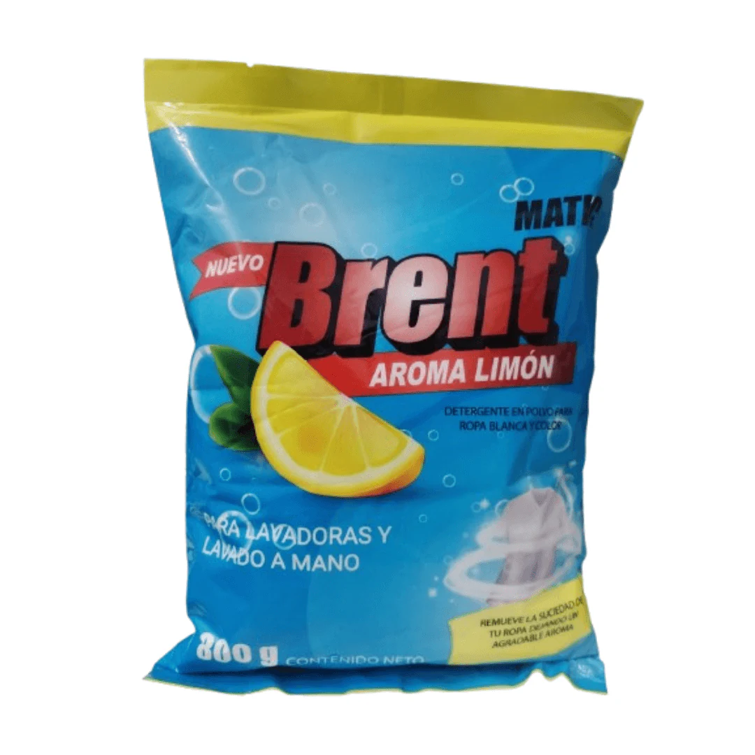 Brent Matic 800G: Increíble detergente en polvo Ropa Blanca & Color AROMA LIMÓN