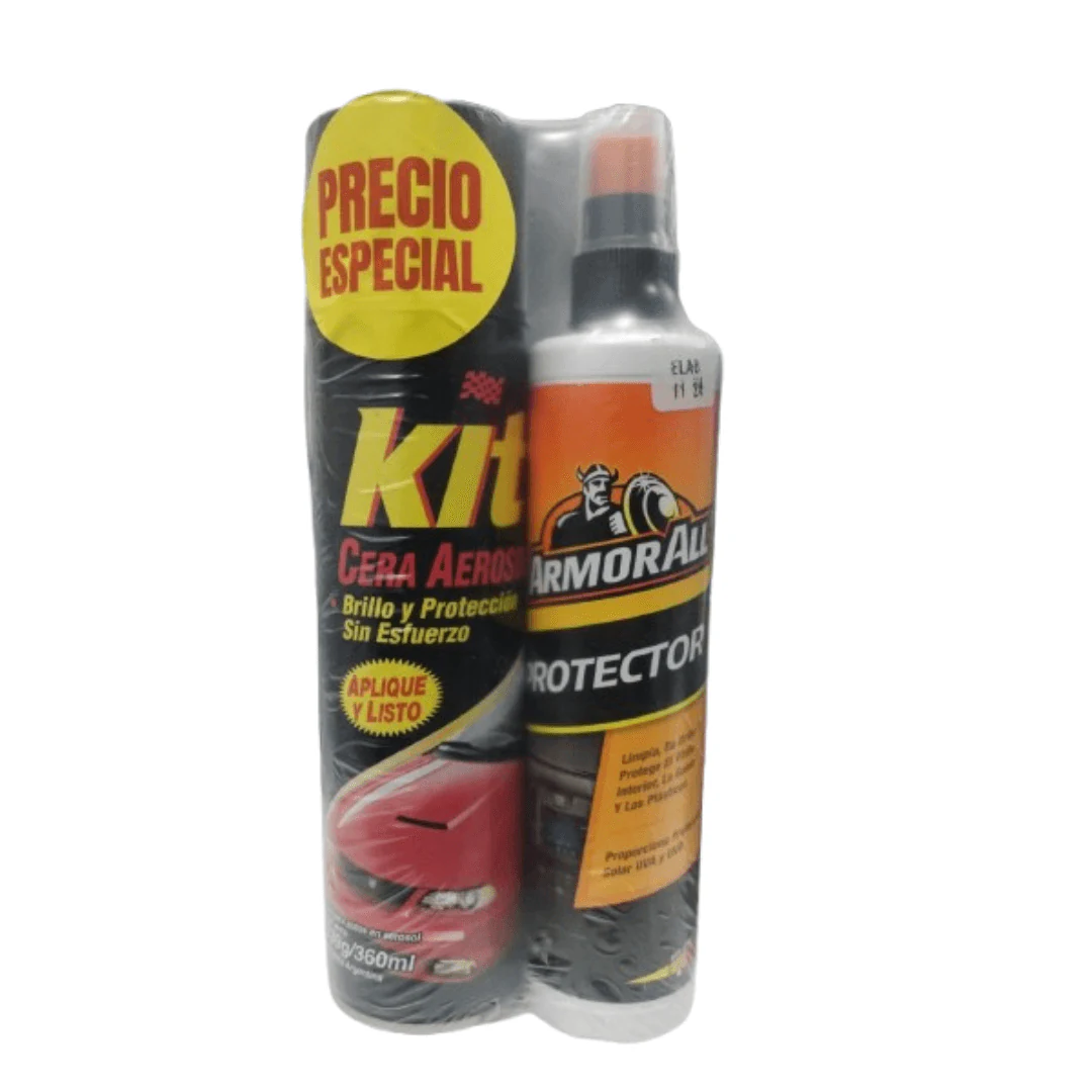 KIT CERA ASEROSOL + PROTECTOR DE VEHICULOS 2 UNIDADES