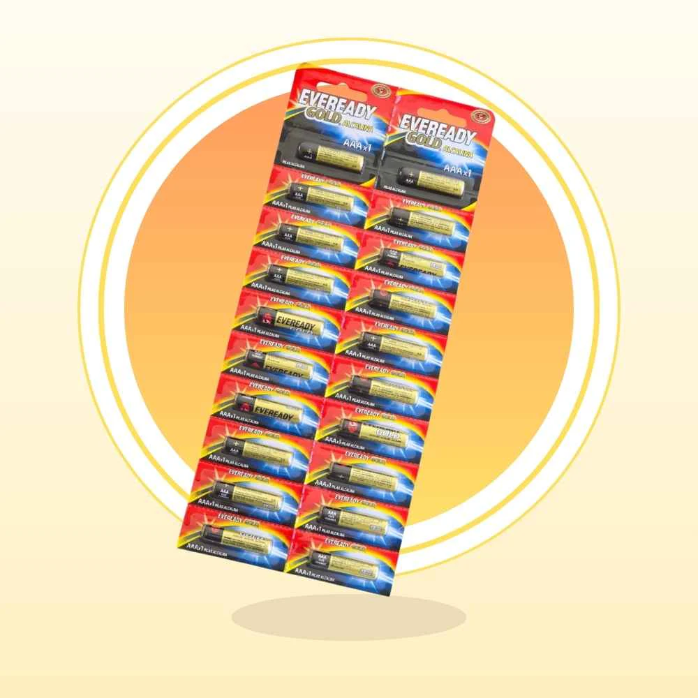 Pilas Alcalinas Eveready AAA 1.5V Gold Pack 20 Energía Increíble