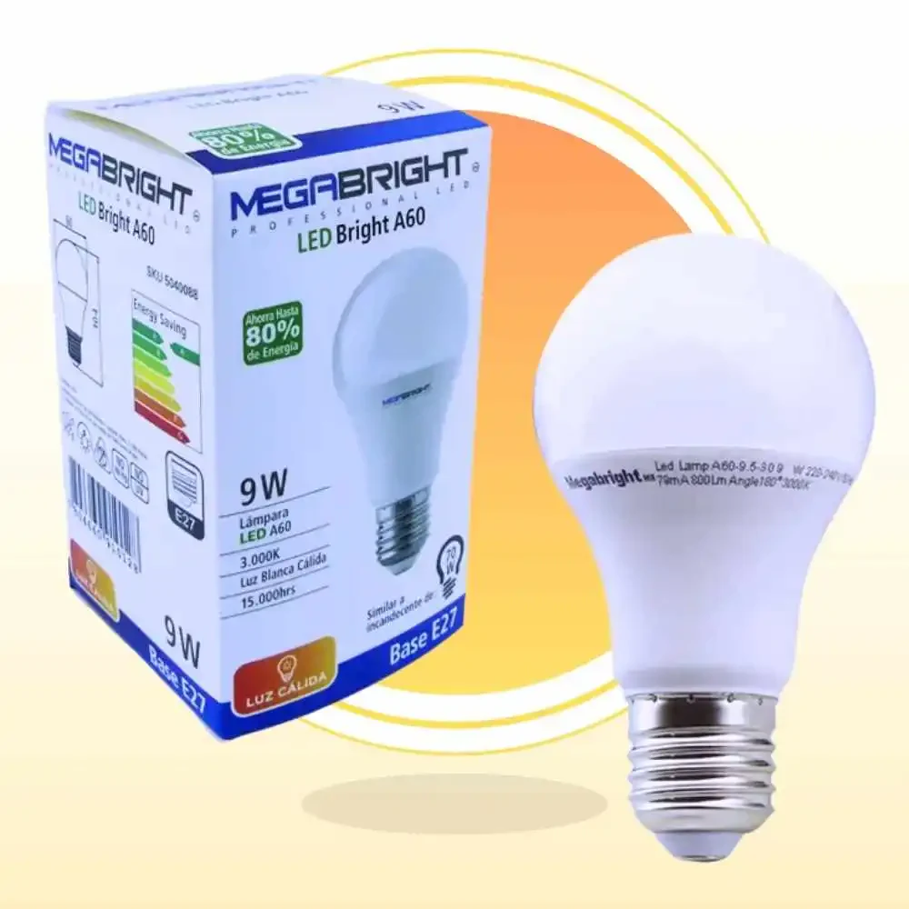 Ampolleta Led Megabright A60 9w Luz Cálida: Increíble para una Iluminación Espectacular y Eficiente