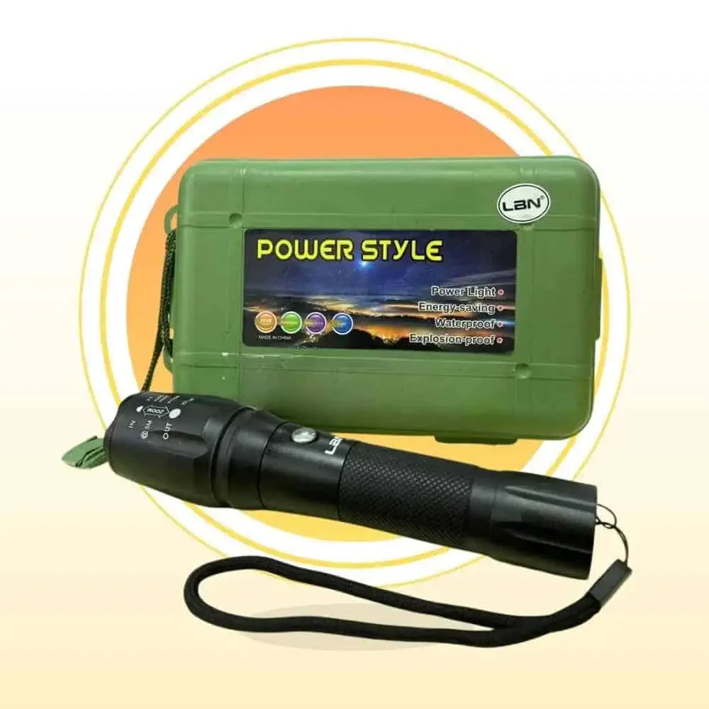 1 Increíble Linterna Portátil LED LBN Recargable Waterproof Negra