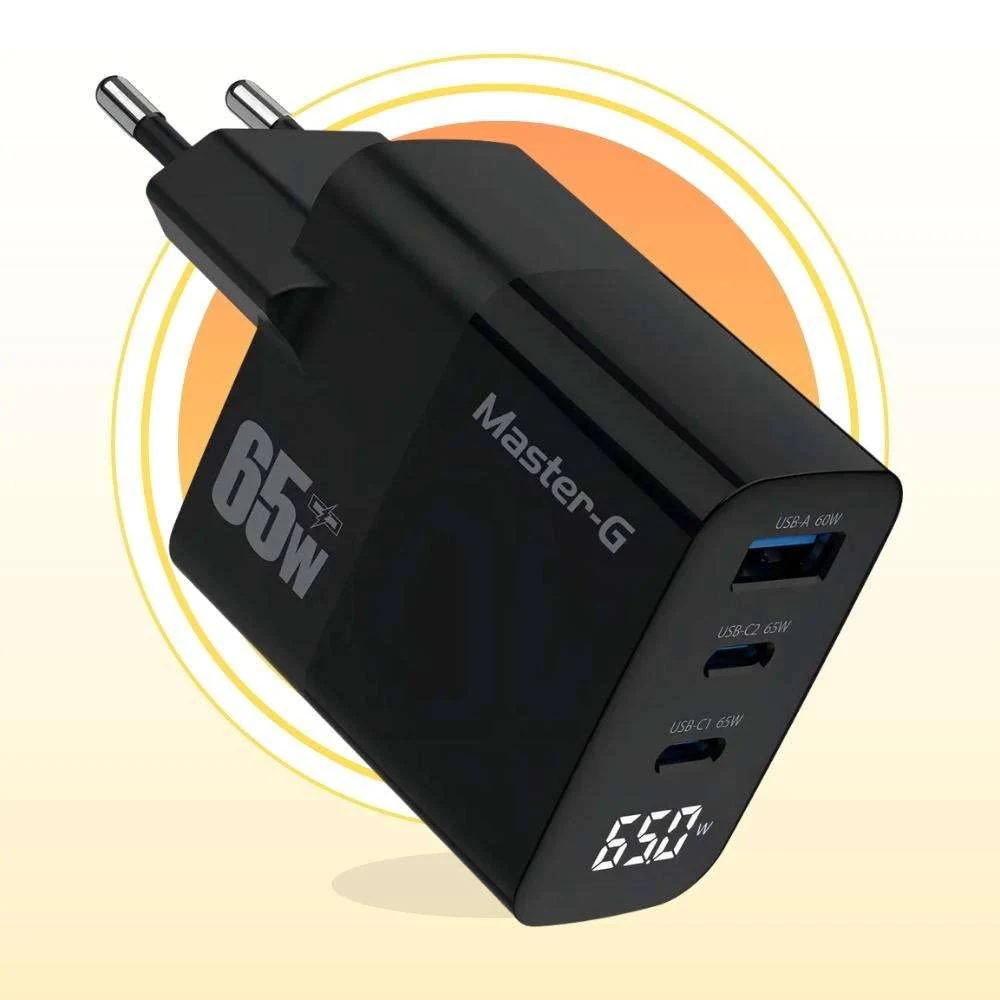 Cargador Portátil Carga Rápida 65W Master-G: Increíble Energía Sin Límites