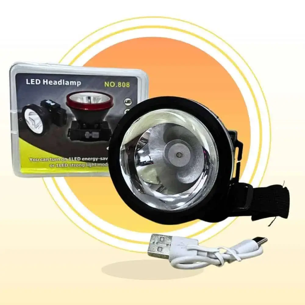 Linterna Portátil LED Headlamp no. 808: Increíble Potencia Extrema para Aventuras y Trabajo