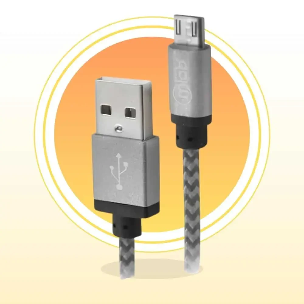 1 Cable USB A Micro USB Para Teléfono Gris Mlab: Durabilidad y Resistencia Increíble