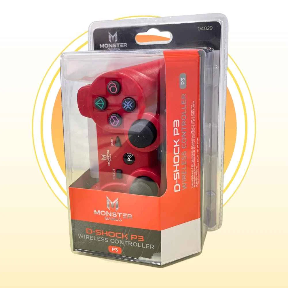Joystick Monster Game D-shock P3 Increíble Rojo