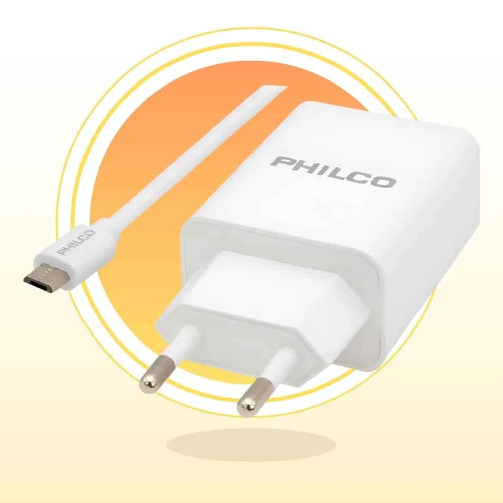 Increíble Cargador Philco 2.1a Doble Usb Con Cable Micro Usb: Potencia y Versatilidad