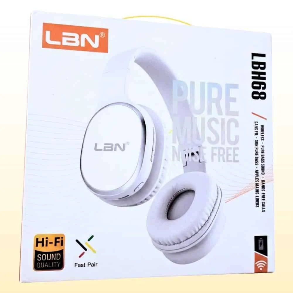 Audífono Inalámbrico Bluetooth LBN LBH68 Blanco Increíble