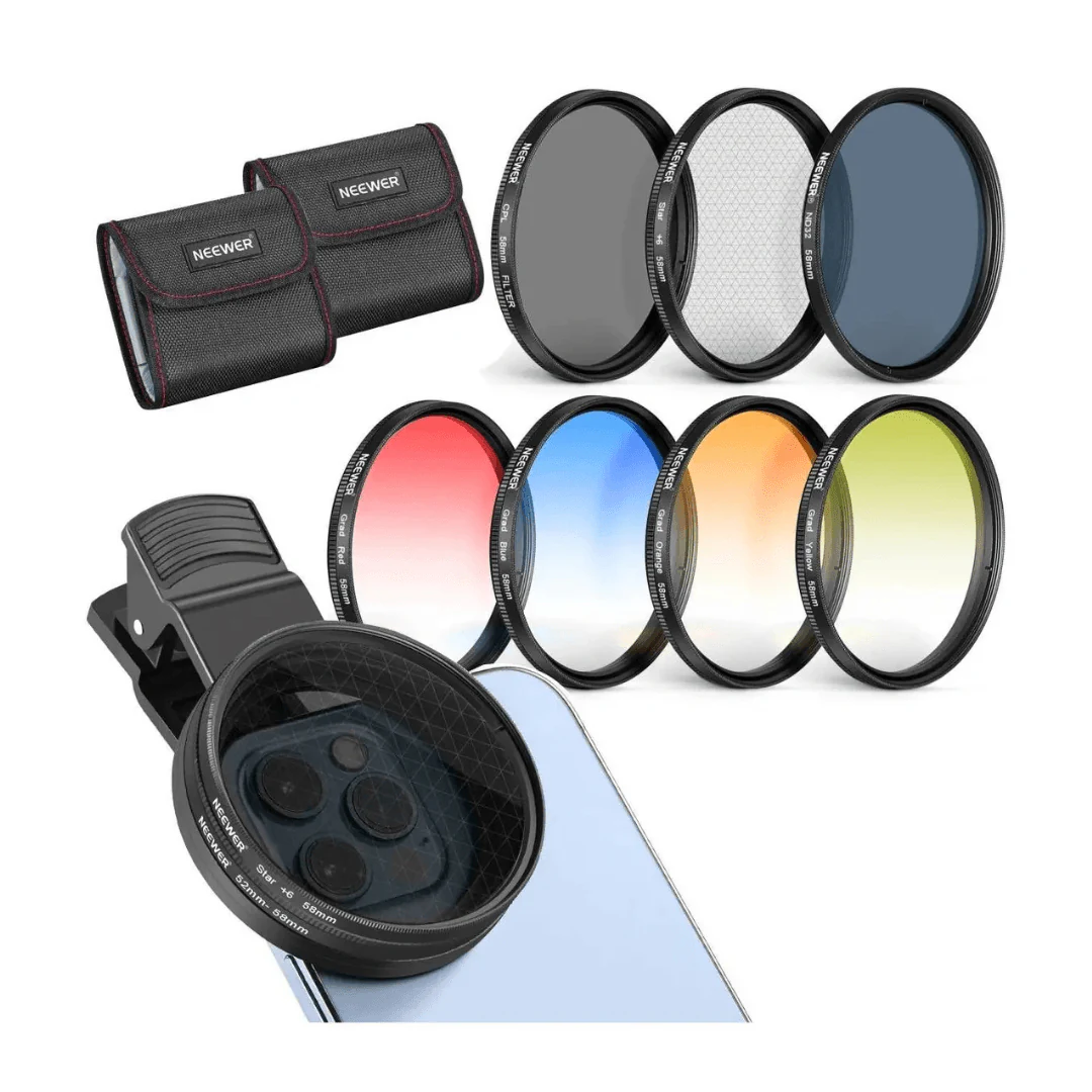 Filtros Neewer de 58 mm Cpl Nd de colores para teléfono celular y cámara. INCREIBLE