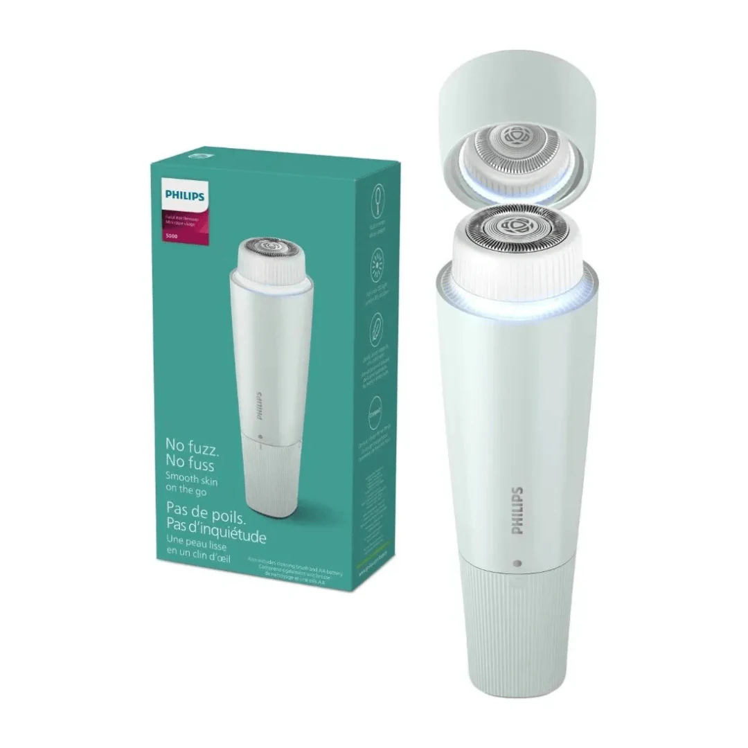 Depiladora Facial Philips Serie 5000 Brr474/00 Color Verde. increible