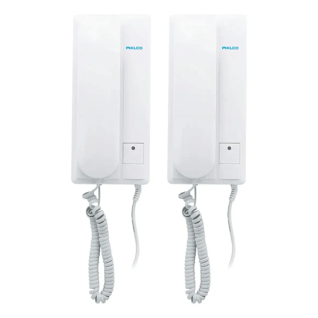 kit 2 citofonos punto a punto philco intercom 35ct000010 blanco. increible