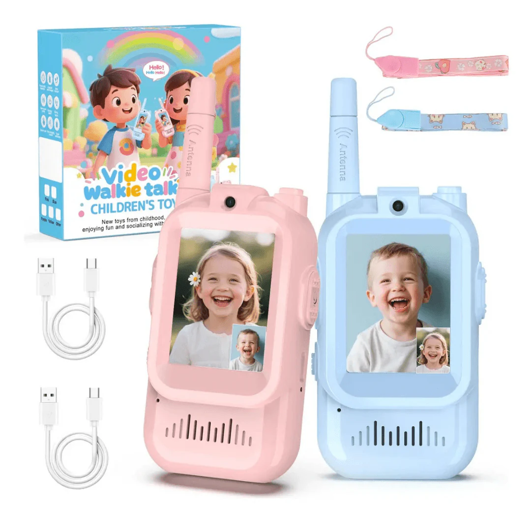 Walkie-Talkie con Video para Niños JK200- Pack de 2 con Pantalla HD y Cambiador de Voz. INCREIBLE