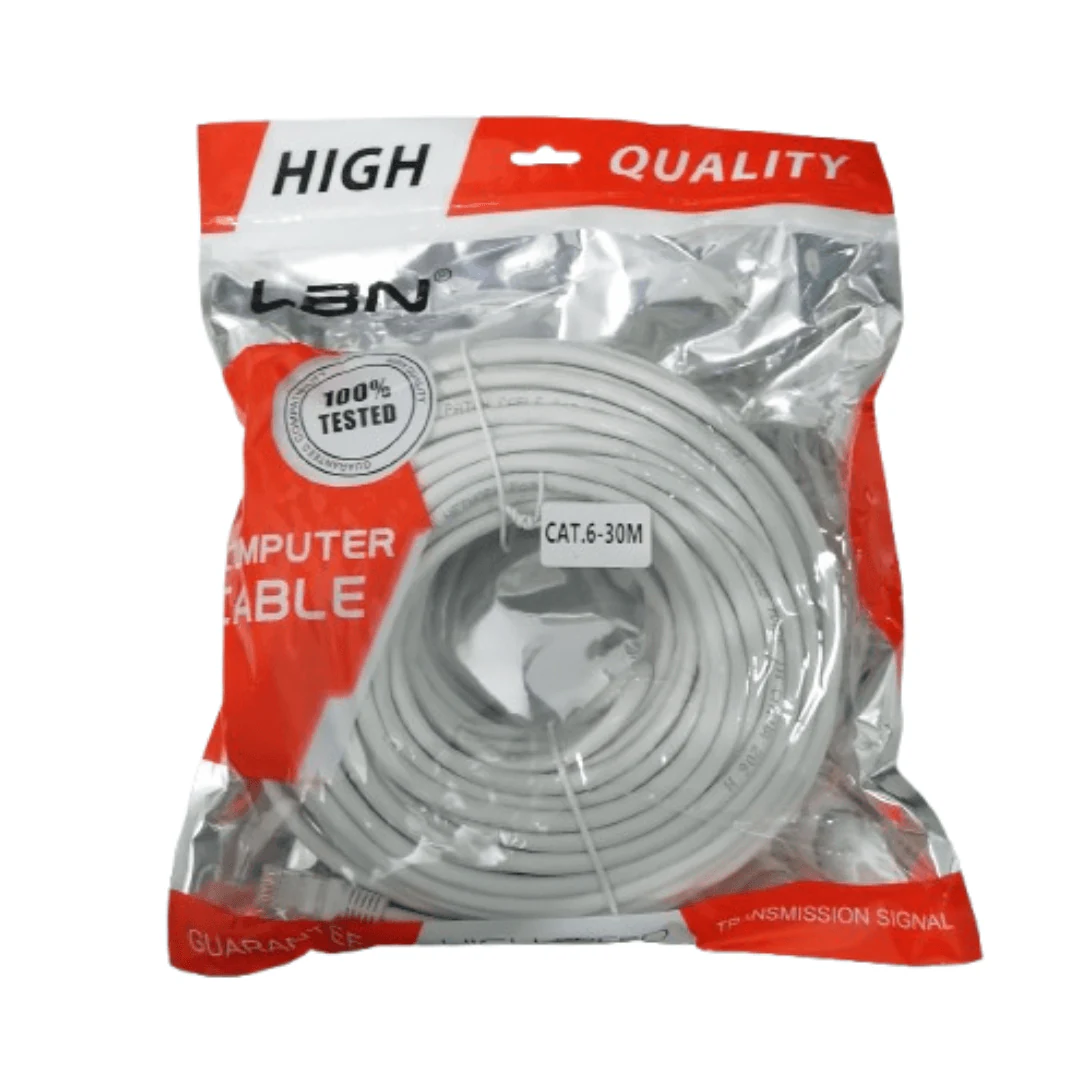 Cable De Red Lbn Cat.6 30m Blanco High Speed. increible